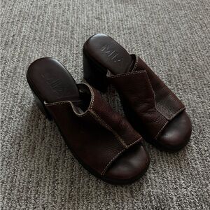 MIA Dark Brown Leather Sandals